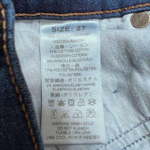 Free People High Rise Super Flare Jeans SIZE 27 Blue Raw Hem Pockets - Picture 6 of 11